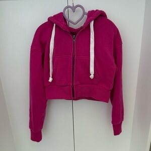 Katie J NYC Dylan Tween Zip Crop Hoodie Small